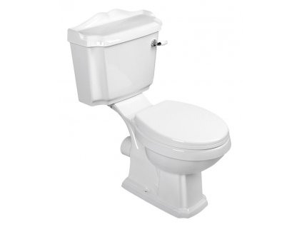 ANTIK WC kombi, mísa+nádržka+splachovací mech. s páčkou+PP sedátko, bílá/chrom