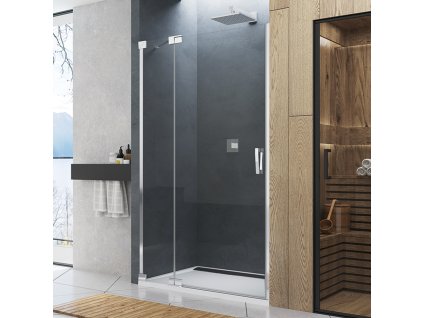 Jednokřídlé dveře s pevnou stěnou v rovině - panty vpravo / 1 strana rohového vstupu CA13D0755087