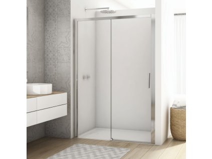 Jednodílné posuvné dveře s pevnou stěnou v rovině - pevný díl vlevo D22S2BLSM15087