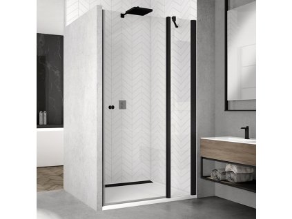 Jednokřídlé dveře s pevnou stěnou v rovině / 1 strana rohového vstupu SOL13SM10687