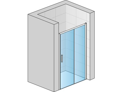 SanSwiss TOP-LINE S Jednodílné posuvné dveře s pevnou stěnou v rovině pravé TLS2D1305022