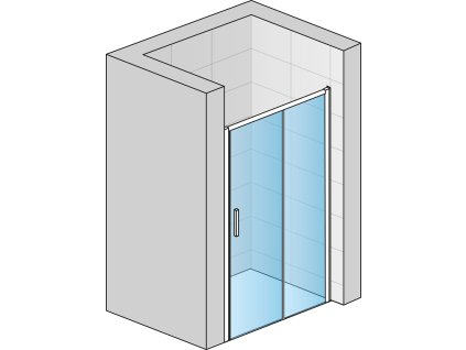 Jednodílné posuvné dveře s pevnou stěnou v rovině pravé TLS2D1500122