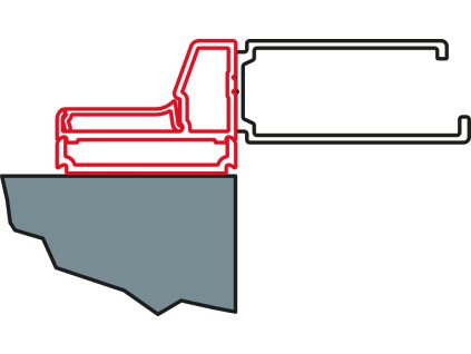Profil k postrannímu upevnění dveří na straně pantů do zdi (s rozšiřovacím profilem VSP) EPE.06.2000