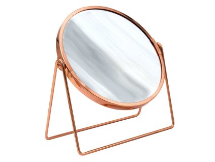 SUMMER kosmetické zrcátko na postavení, Ø 160mm, oboustranné, růžové zlato