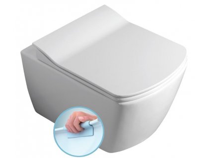 GLANC závěsná WC mísa, Rimless, 37x51,5cm, bílá