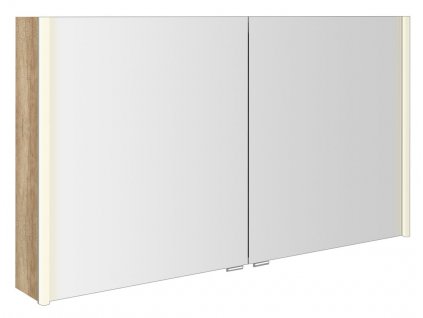 ALIX galerka s LED osvětlením, 2x dvířka, 126x70x17,5cm, dub alabama