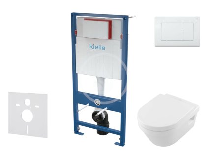 Set předstěnové instalace, klozetu Architectura a sedátka softclose, CeramicPlus, tlačítko Gemini lll, lesklá bílá