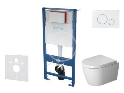 Set předstěnové instalace, klozetu ME by Starck a sedátka softclose, tlačítko Gemini ll, lesklá bílá/chrom