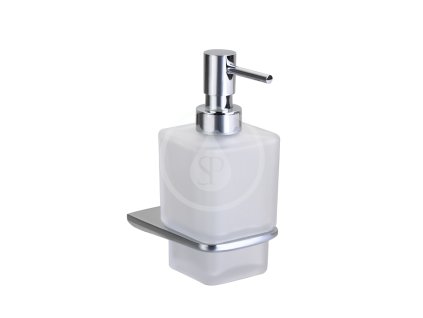 Dávkovač mýdla s držákem, matné sklo/chrom