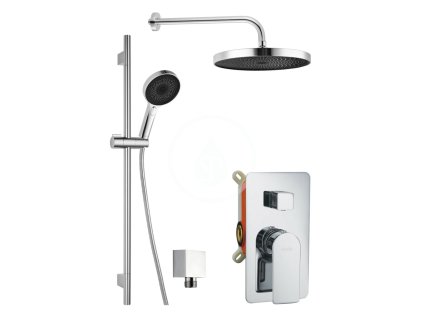 Sprchový set s baterií pod omítku, pro 2 spotřebiče, s příslušenstvím a tělesem, chrom