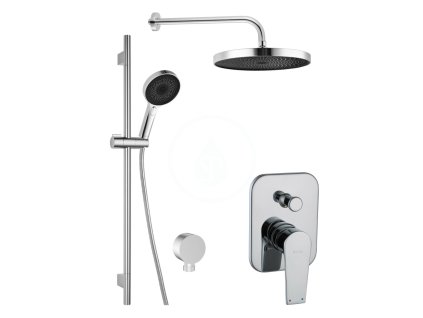 Sprchový set s baterií pod omítku, pro 2 spotřebiče, s příslušenstvím a tělesem, chrom