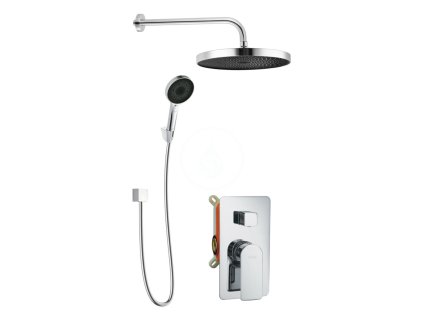 Sprchový set s baterií pod omítku, pro 2 spotřebiče, s příslušenstvím a tělesem, chrom