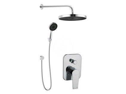 Sprchový set s baterií pod omítku, pro 2 spotřebiče, s příslušenstvím a tělesem, chrom