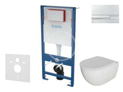 Set předstěnové instalace, klozetu Oudee se sedátkem softclose a tlačítka Gemini I, chrom