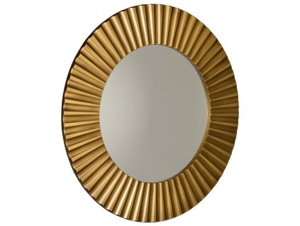 PRIDE kulaté zrcadlo v dřevěném rámu ø 90cm, bronz