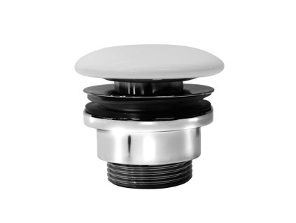 GSI umyvadlová výpust 5/4“, neuzavíratelná, keramická zátka, 5-65mm, bílá mat