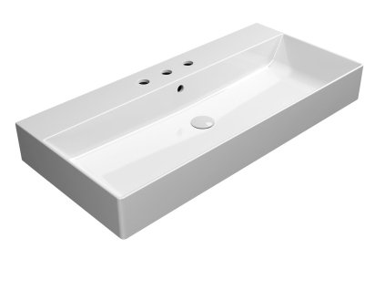 KUBE X keramické umyvadlo 100x47cm, 3 otvory, bílá ExtraGlaze