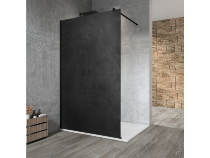 VARIO BLACK jednodílná sprchová zástěna k instalaci ke stěně, deska HPL Kara, 900 mm
