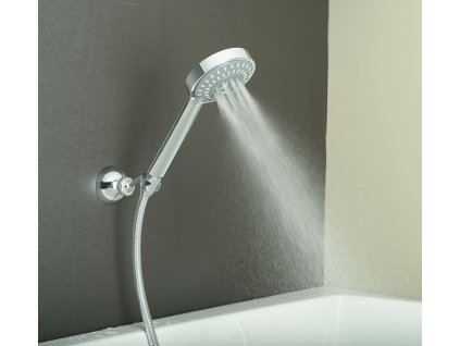 Ruční masážní sprcha, 5 režimů sprchování, průměr 110mm, chrom