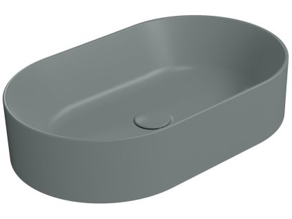 KUBE X keramické umyvadlo na desku, 60x37cm, oválné, agave mat