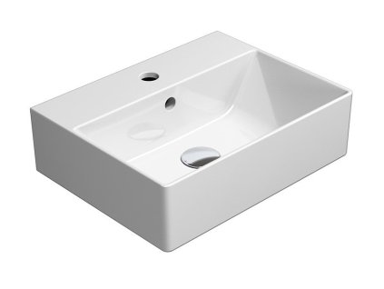 KUBE X keramické umyvadlo 45x35cm, broušená spodní hrana, bílá mat