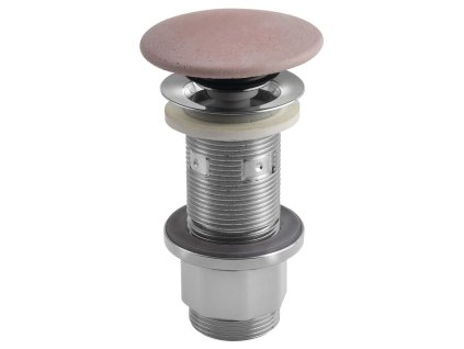Umyvadlová výpust 5/4“, click-clack, betonová zátka, 10-80mm, růžová