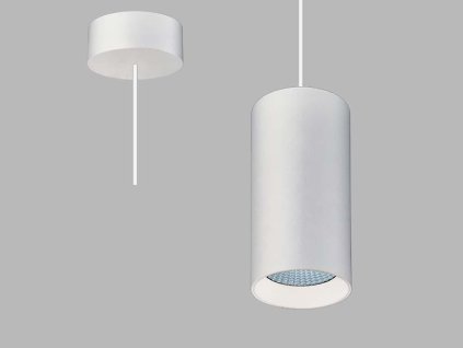 LUKY Z - Zavěšené, délka kabelu 2m, Bílá, Průměr - 80 mm, 3000K, Hliník, Osvícení - do 2 m2, CRI 90+