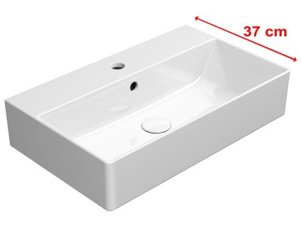 KUBE X keramické umyvadlo 60x37cm, broušená spodní hrana, bílá ExtraGlaze