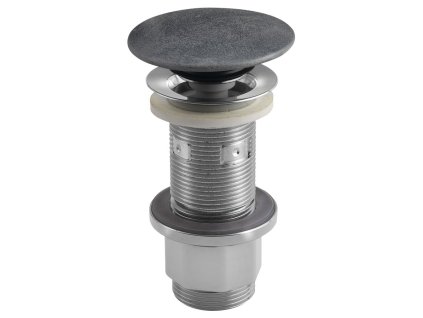 Umyvadlová výpust 5/4“, click-clack, betonová zátka, 10-80mm, stříbrná