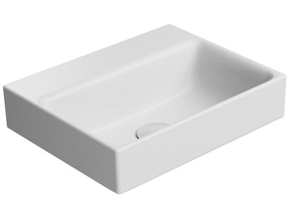 NUBES keramické umývátko 40x32cm, broušená spodní hrana, bez otvoru, bílá mat