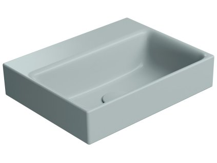 NUBES keramické umývátko 40x32cm, broušená spodní hrana, bez otvoru, ghiaccio mat