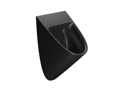 COMMUNITY urinál se zakrytým přívodem vody, Rimless, 31x54,5cm, černá mat