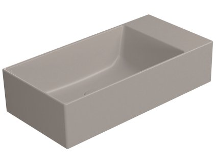 KUBE X keramické umývátko 50x25cm, bez otvoru, pravé/levé, tortora mat