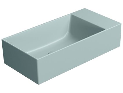 KUBE X keramické umývátko 50x25cm, bez otvoru, pravé/levé, ghiaccio mat