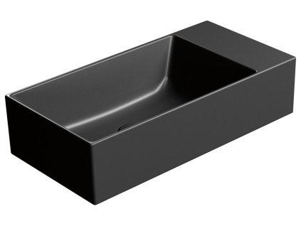 KUBE X keramické umývátko 50x25cm, bez otvoru, pravé/levé, černá mat