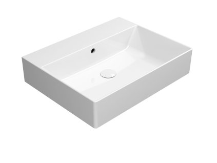 KUBE X keramické umyvadlo 60x47cm, broušená spodní hrana, bez otvoru, bílá ExtraGlaze