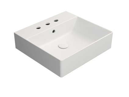 KUBE X keramické umyvadlo 50x47cm, 3 otvory, bílá mat