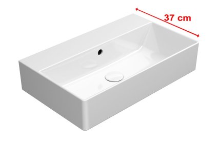 KUBE X keramické umyvadlo 60x37cm, broušená spodní hrana, bez otvoru, bílá ExtraGlaze