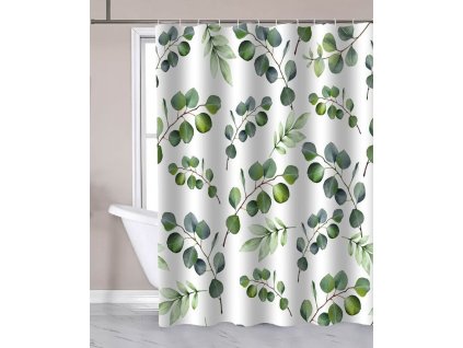Sprchový závěs 180x180cm, polyester, eucalyptus