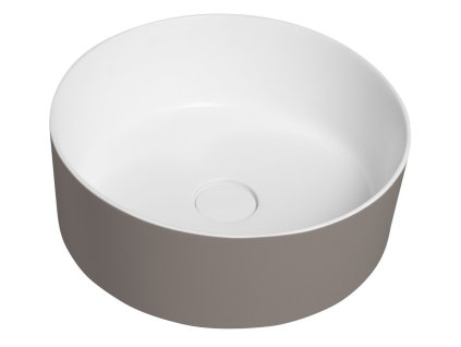 THIN umyvadlo na desku, Rockstone, Ø 38 cm, agila/bílá mat