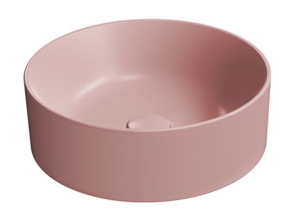 KUBE X keramické umyvadlo na desku, průměr 40cm, blush mat