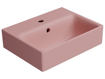 NUBES keramické umývátko 40x32cm, broušená spodní hrana, blush mat