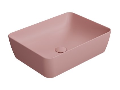 SAND/NUBES keramické umyvadlo na desku 50x38cm, blush mat