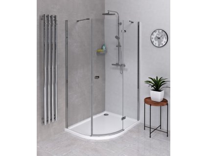 FORTIS čtvrtkruhová sprchová zástěna 1000x900x2000, pravá