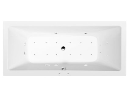 KRYSTA hydromasážní vana, 180x80x39cm, Active Hydro-Air, chrom