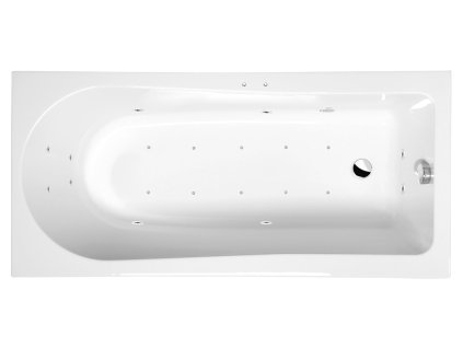 LISA hydromasážní vana, 160x70x47cm, Active Hydro-Air, chrom