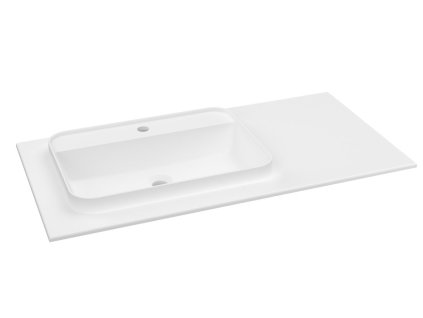 BRAHEA umyvadlo 101x51,5cm (70+30cm), levé, bílá mat