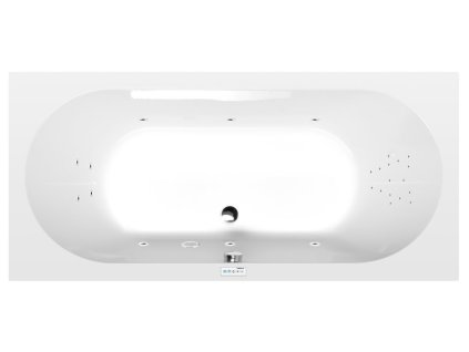 LEVANA hydromasážní vana, 170x80x39cm, Highline Hydro, chrom