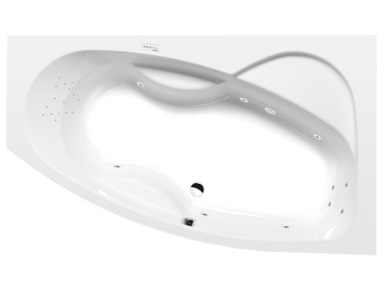 MAMBA R hydromasážní vana, 170x100x44cm, Highline Hydro, chrom