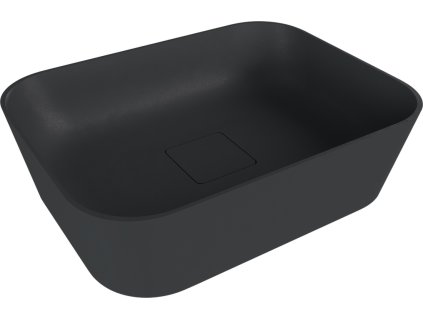 BANERA SQUARE umyvadlo na desku, litý mramor, 50x36cm, antracit mat